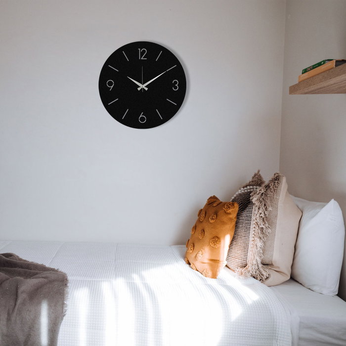 Wallity Reloj de Pared Decorativo de Metal Negro